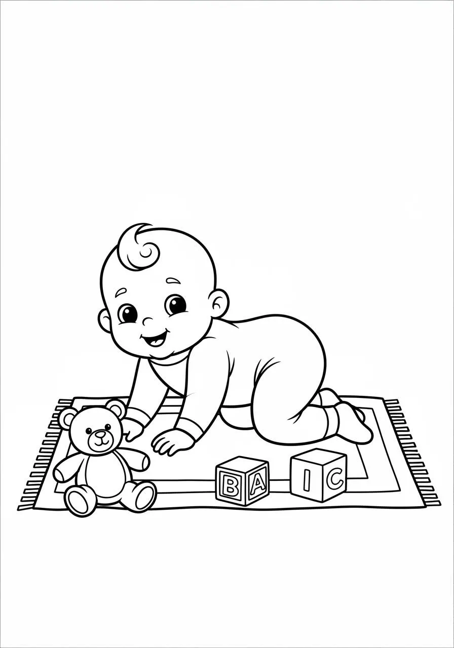 Bebé Gateando Página Para Colorear