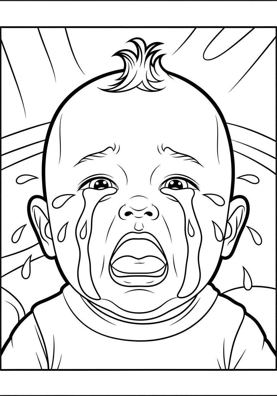 Desenho de Bebê Chorando para Colorir