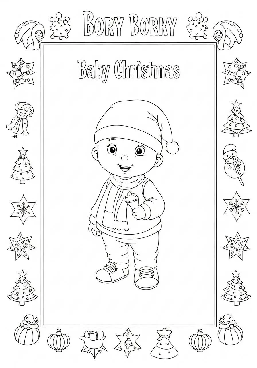 Desenho de Bebê Natalino para Colorir