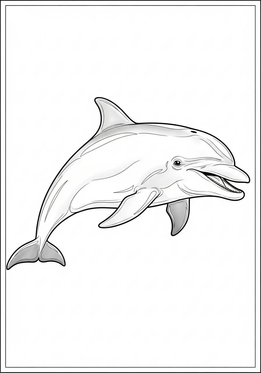 Desenho de Golfinho Alegre para Colorir