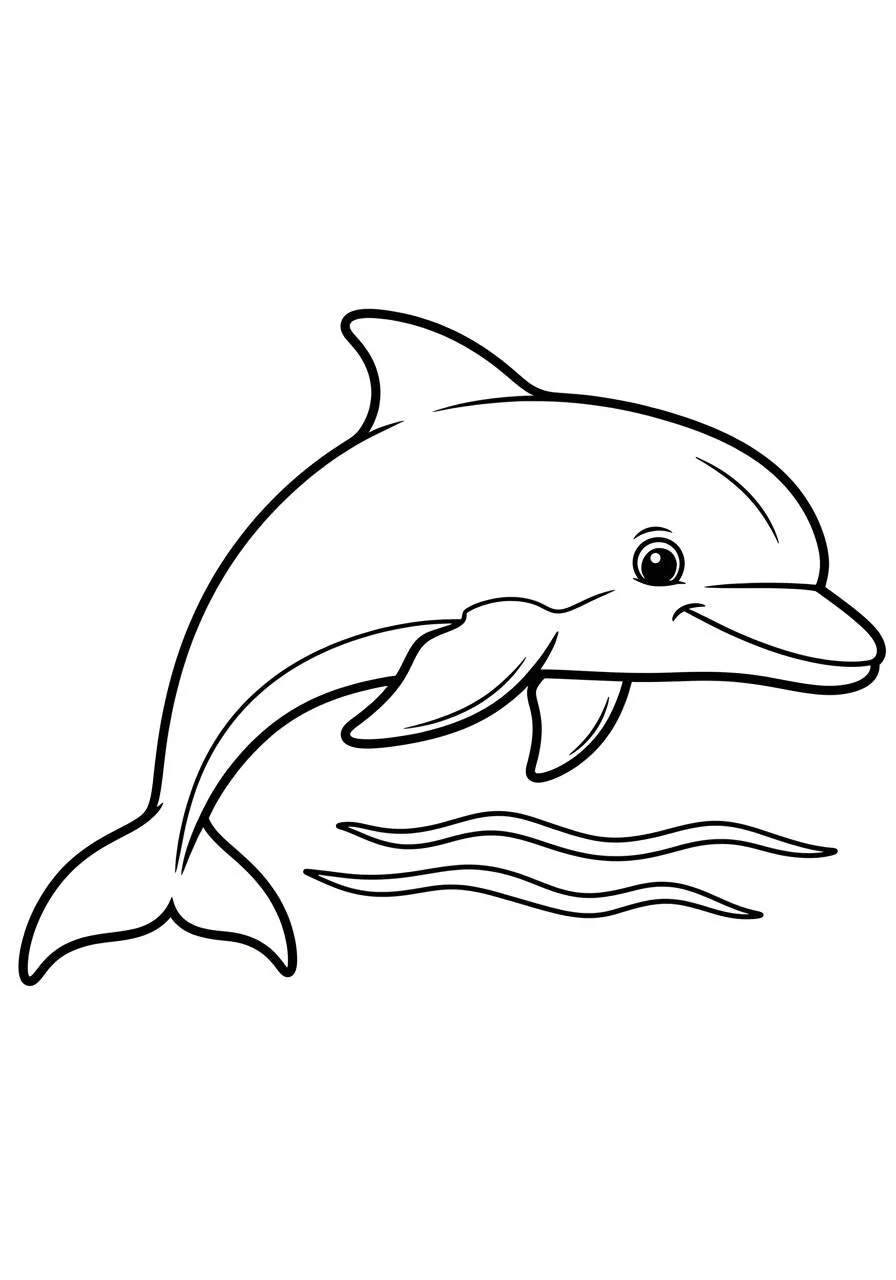 Desenho de Golfinho Fofo para Colorir