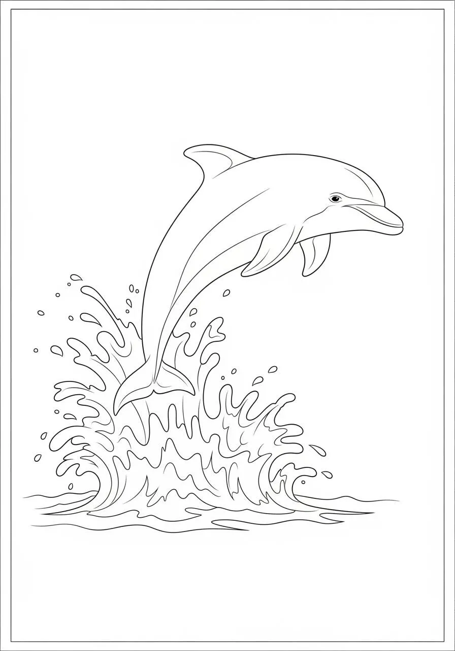 Desenho de Golfinho Saltando para Colorir