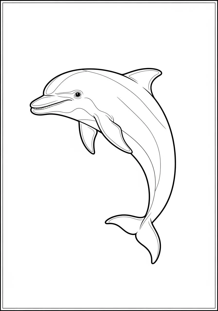 Página para colorear de delfines alegres