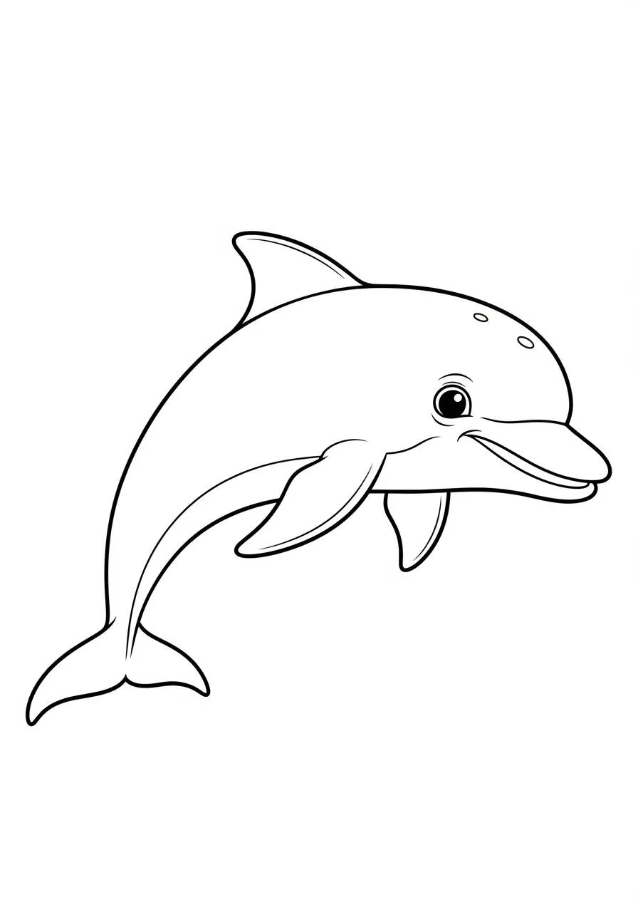 Página para colorear de delfines alegres