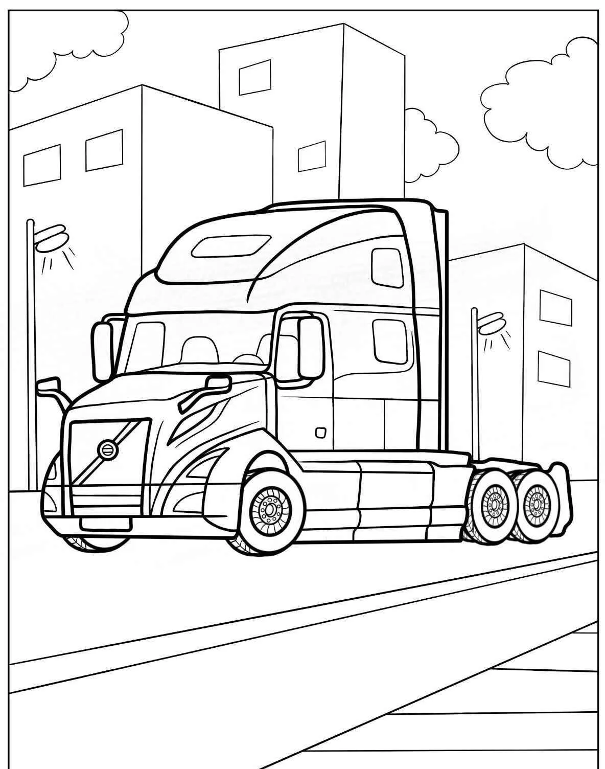 Desenho de Caminhão de Carga para Colorir