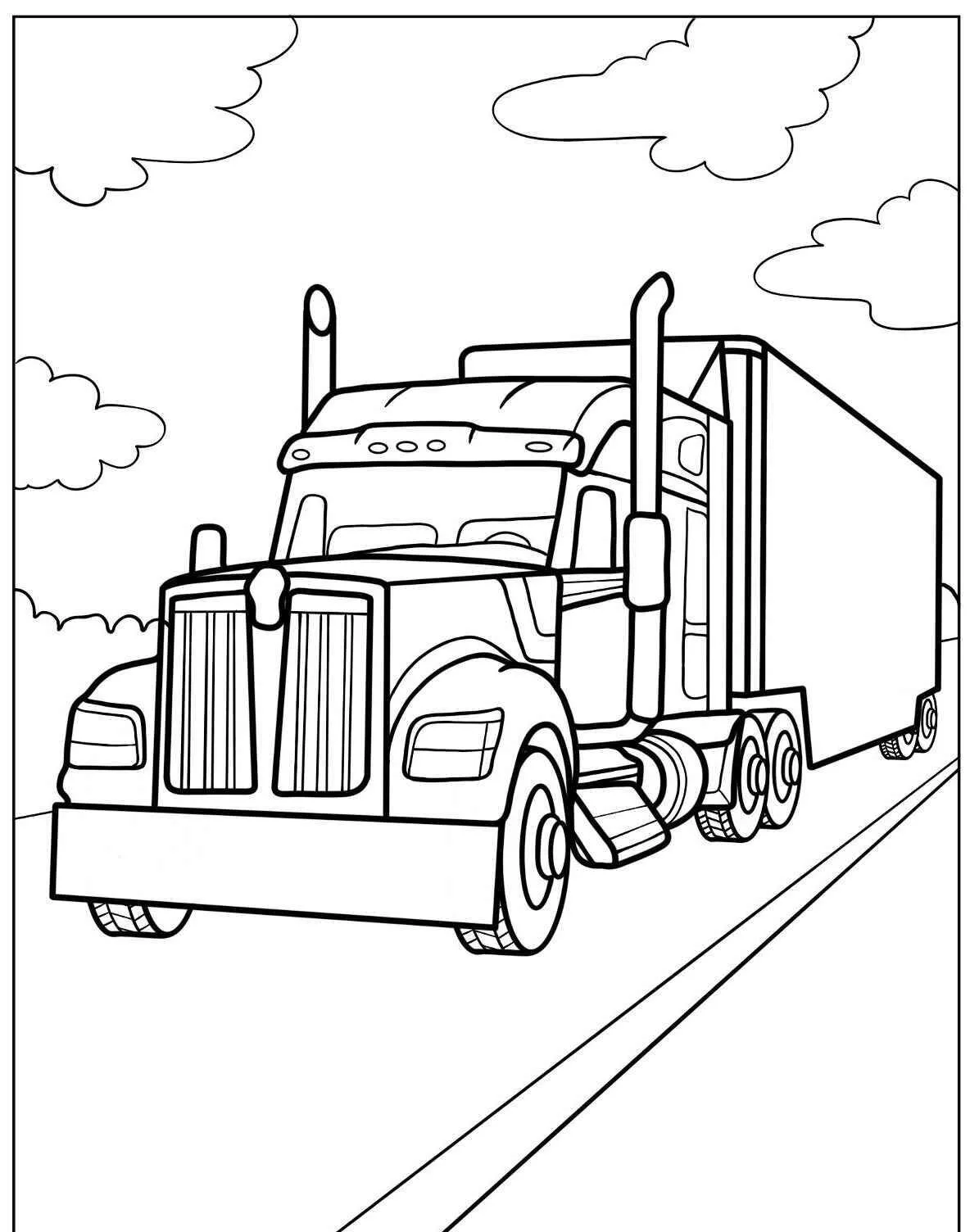Desenho de Caminhão de Carga para Colorir