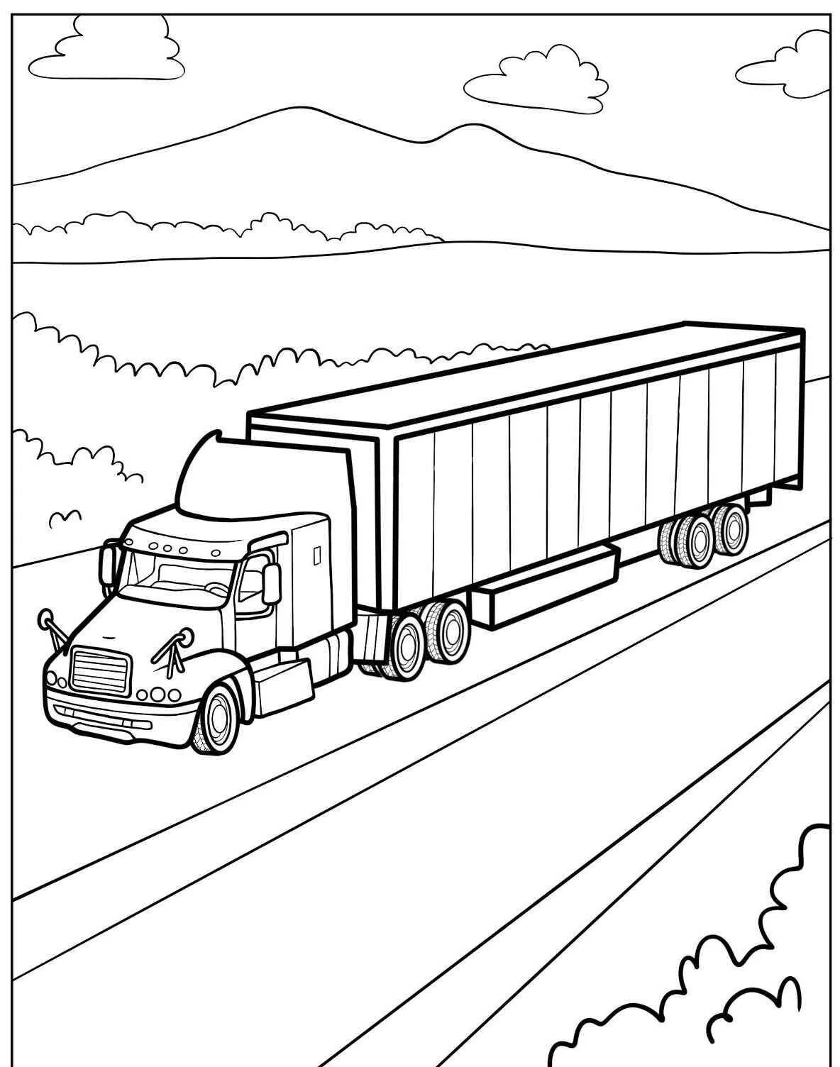 Desenho de Caminhão de Carga para Colorir