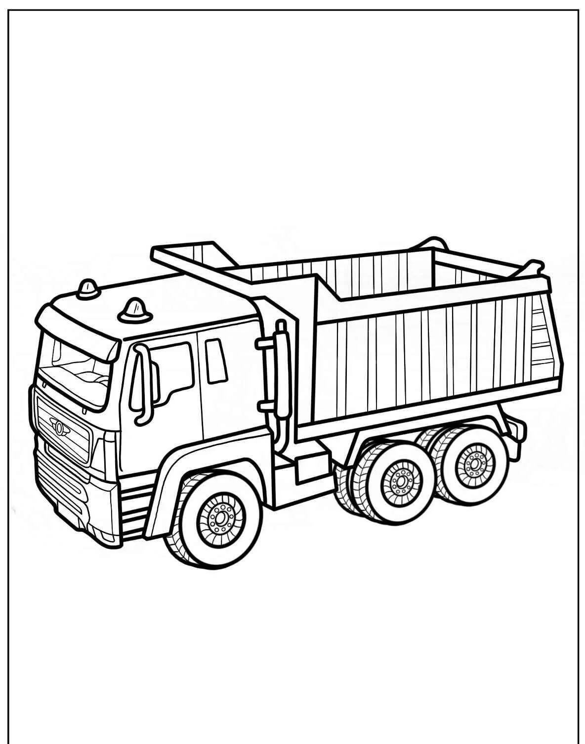 Desenho de Caminhão Basculante para Colorir