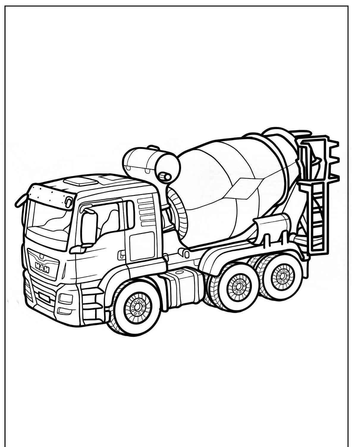 Desenho de Caminhão Betoneira para Colorir