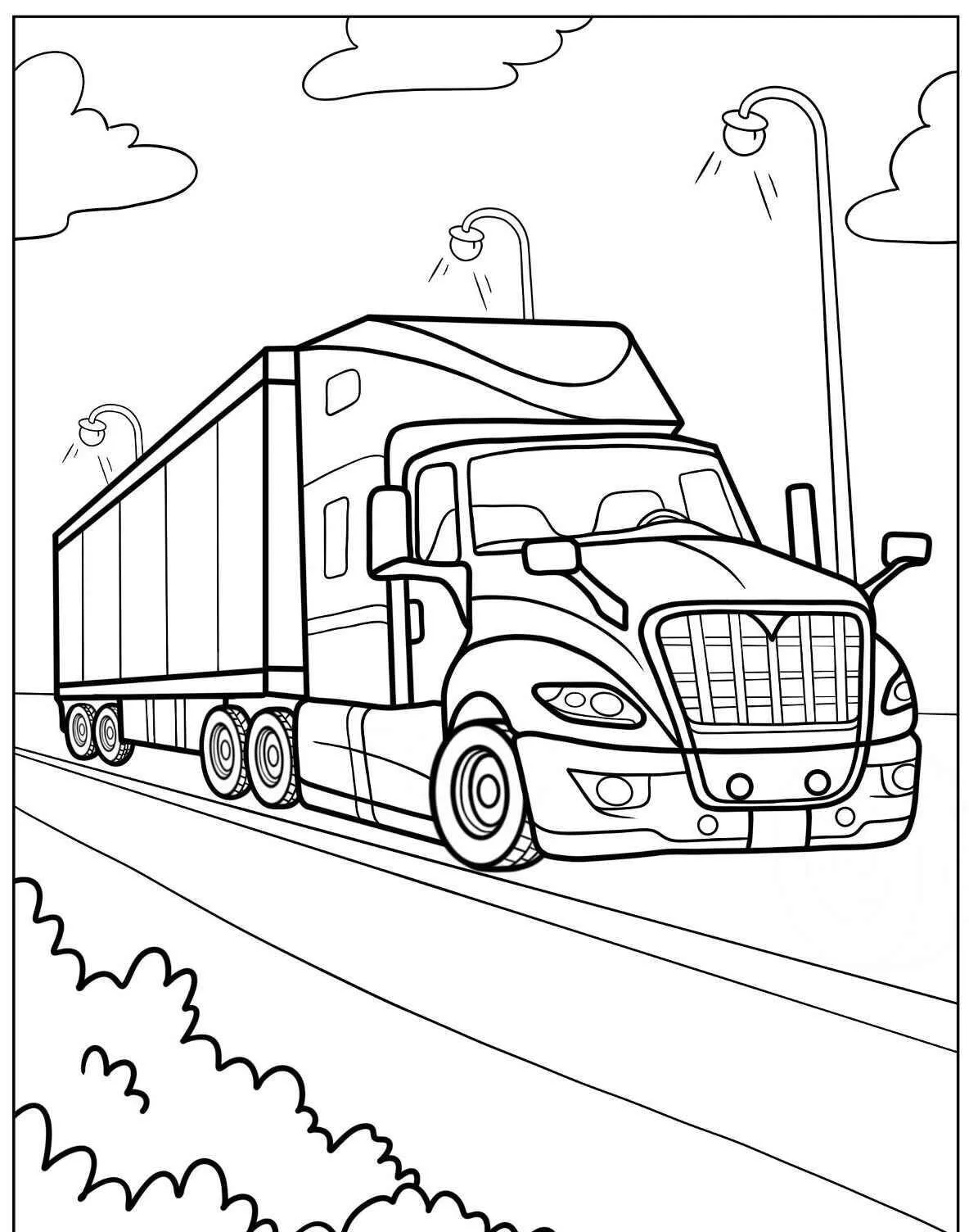 Desenho de Caminhão de Carga para Colorir