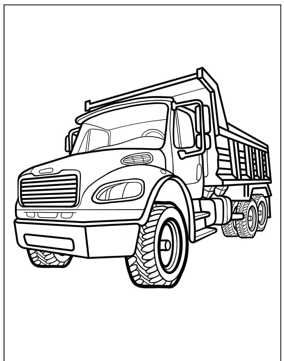 Desenho de Caminhão Basculante para Colorir