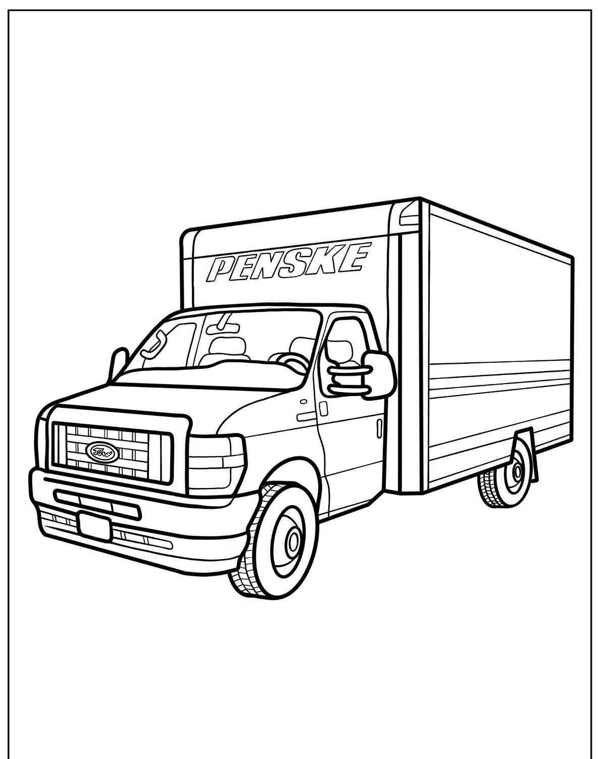 Desenho de Caminhão de Mudança para Colorir