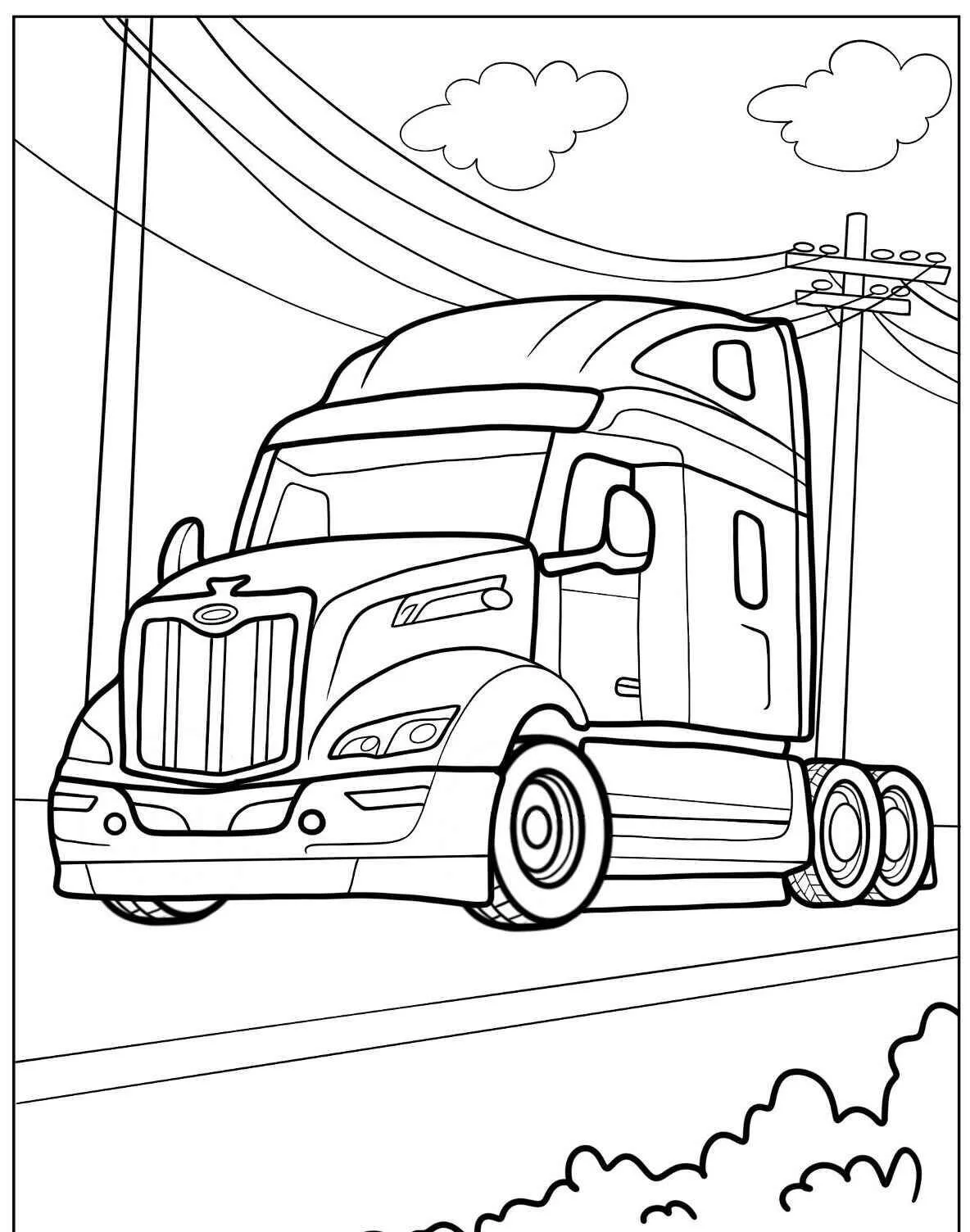 Desenho de Caminhão para Colorir
