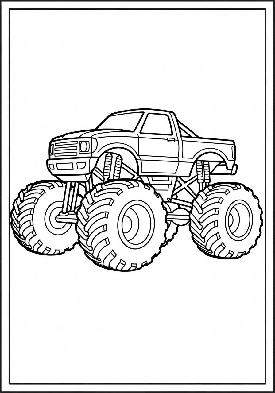 Desenho de Caminhão Monster Truck para Colorir