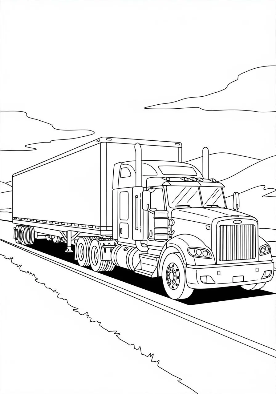 Desenho de Caminhão de Carga para Colorir
