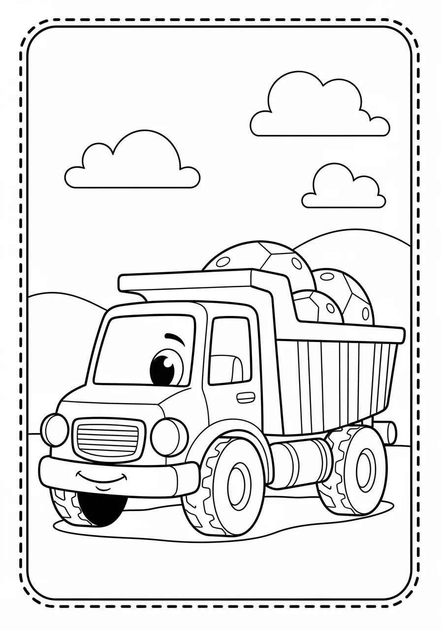 Desenho de Caminhão de Carga para Colorir