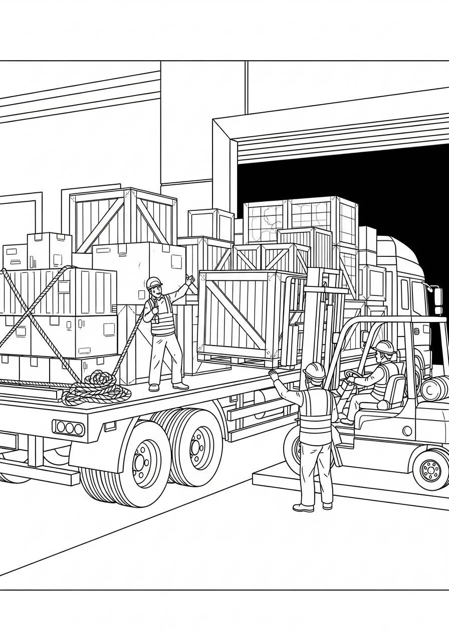 Desenho de Caminhão de Carga para Colorir