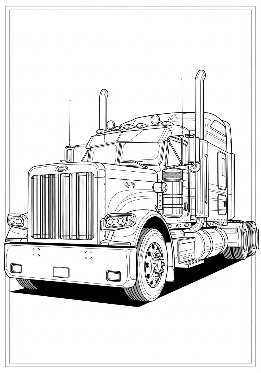 Desenho de Caminhão Grande para Colorir