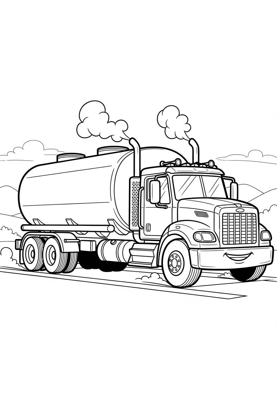 Desenho de Caminhão Tanque para Colorir