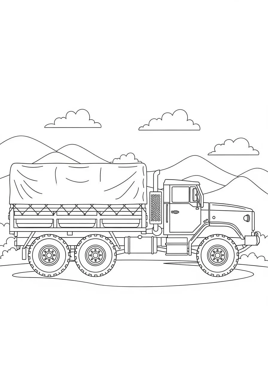 Desenho de Caminhão de Carga para Colorir