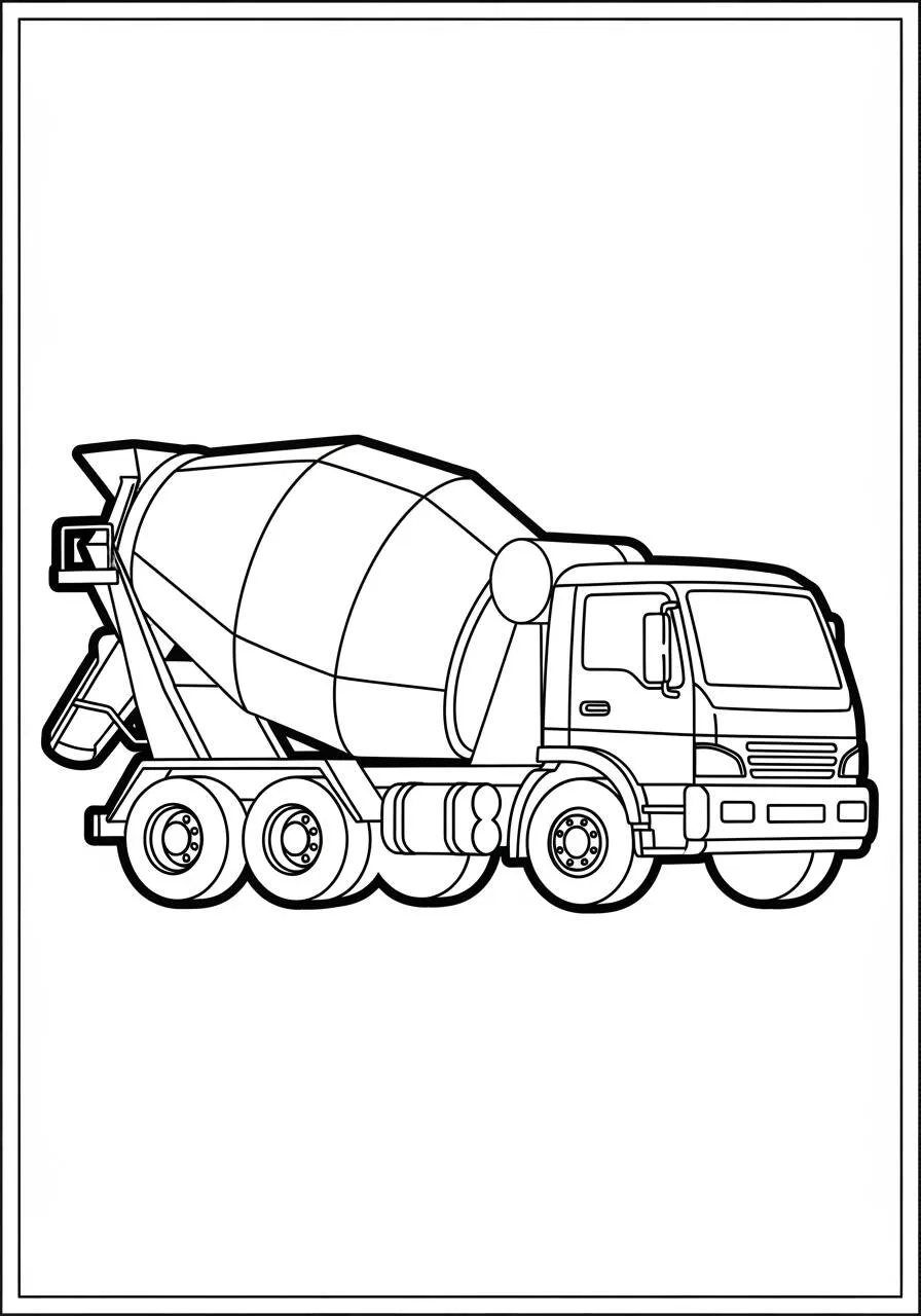 Desenho de Caminhão de Concreto para Colorir