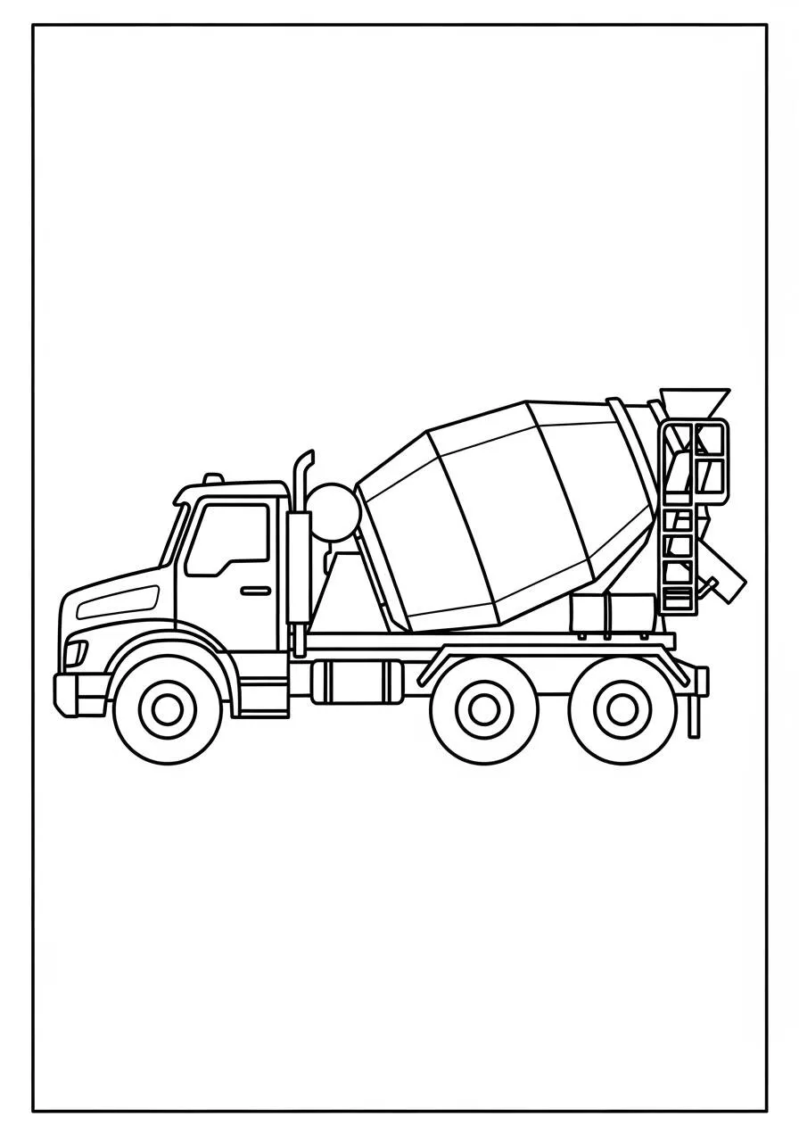 Malvorlage Betonmischer-LKW