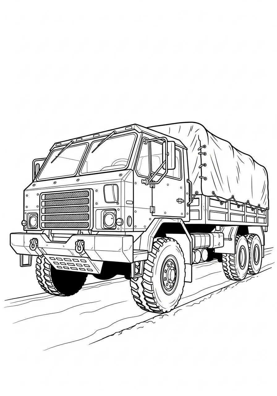 Camión Militar Página Para Colorear