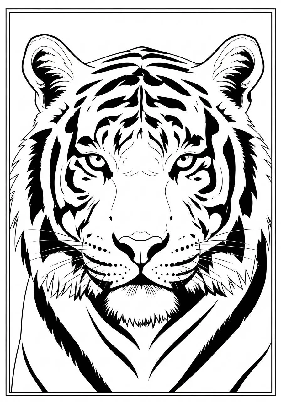 Desenho de Tigre Majestoso para Colorir