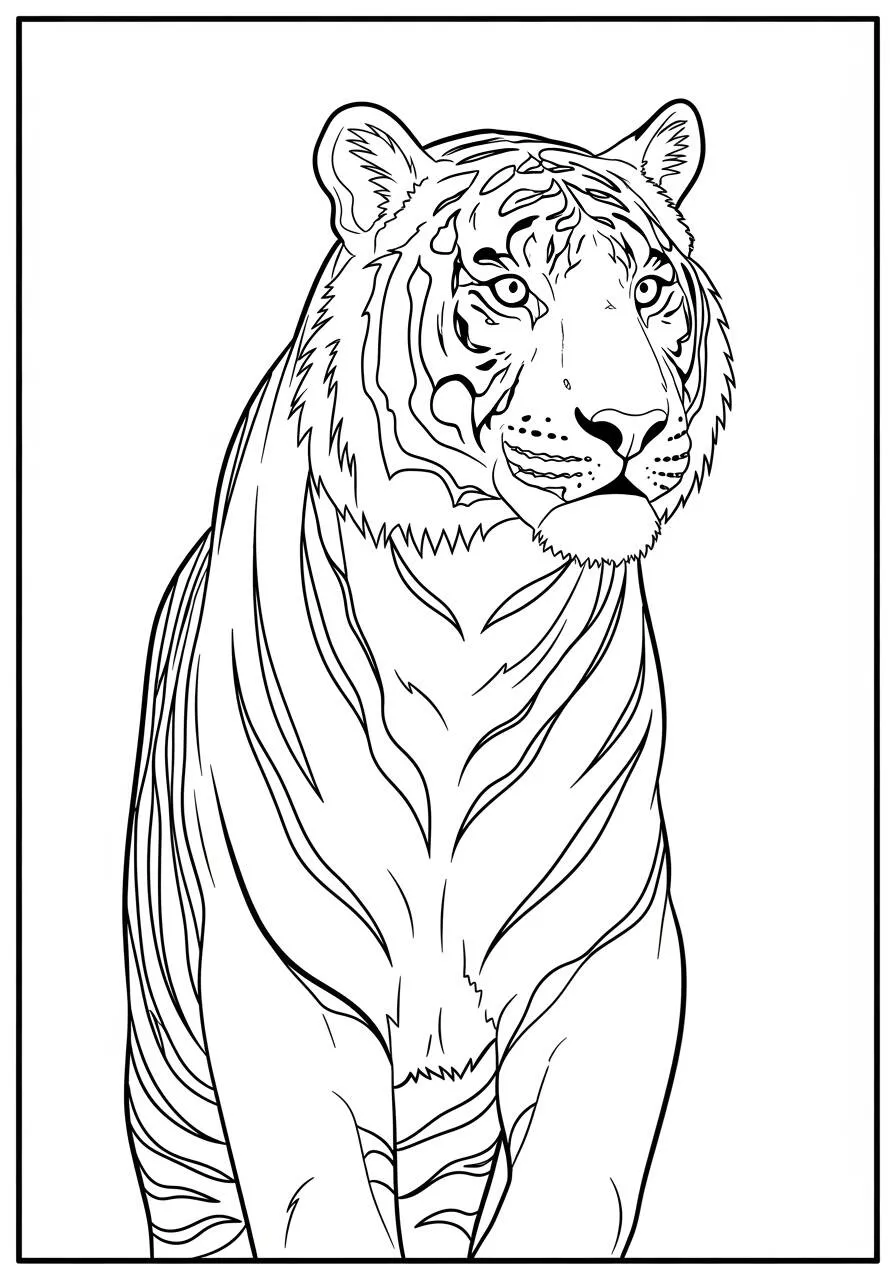 Desenho de Tigre Majestoso para Colorir
