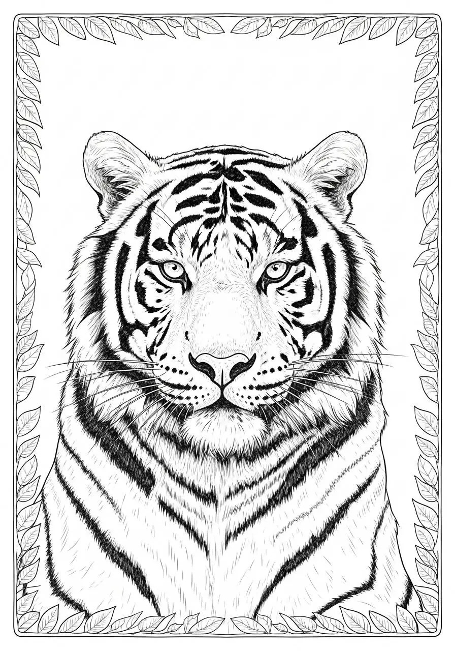 Desenho de Tigre Majestoso para Colorir
