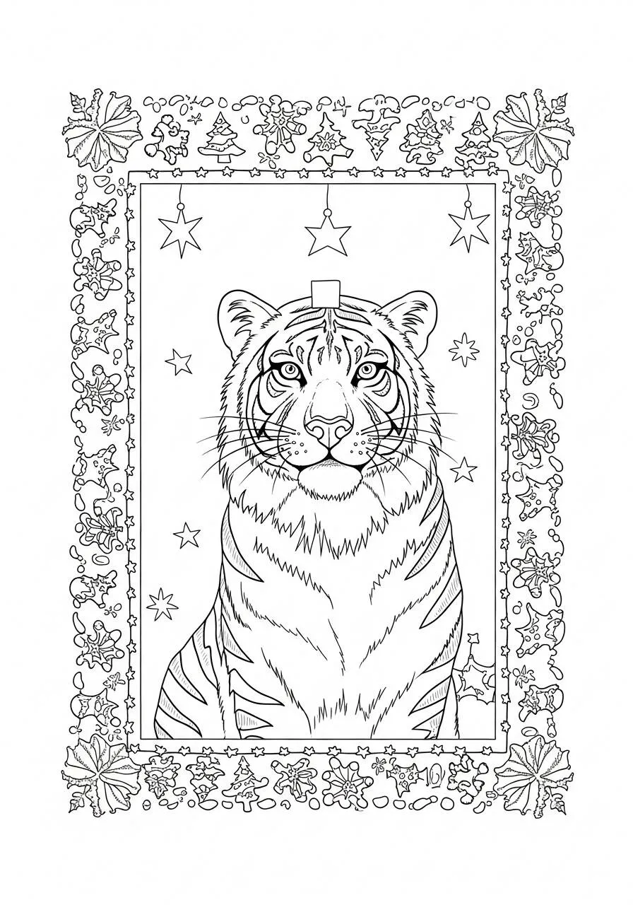 Desenho de Tigre Majestoso para Colorir