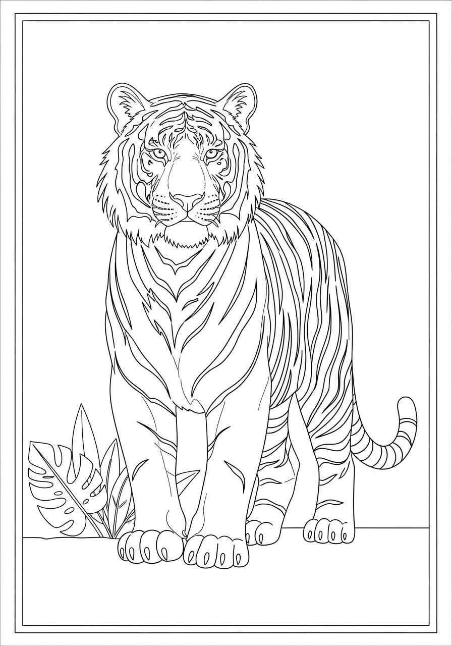 Desenho de Tigre Majestoso para Colorir