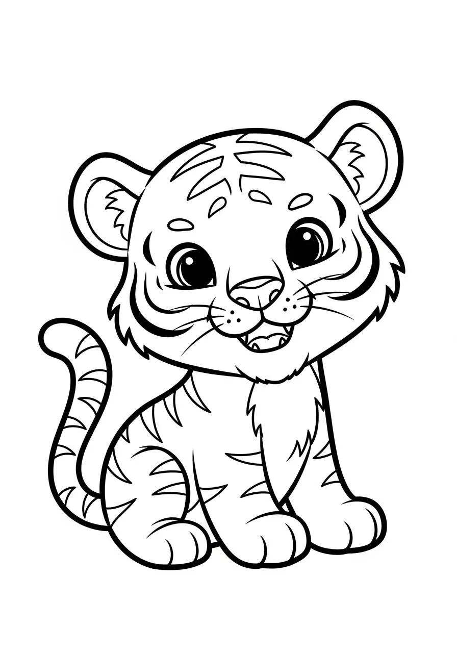 Desenho de Tigre Bebê para Colorir