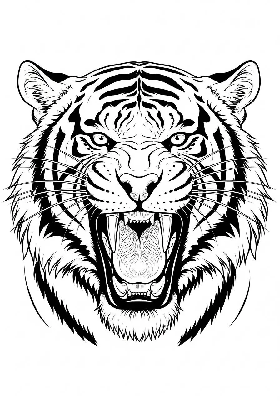 Coloriage Tigre Féroce