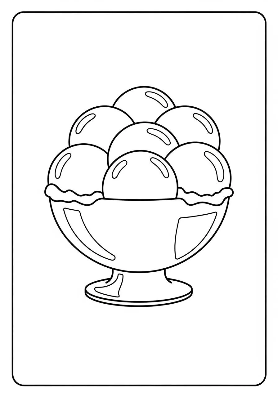 Desenho de Sorvete em Taça para Colorir
