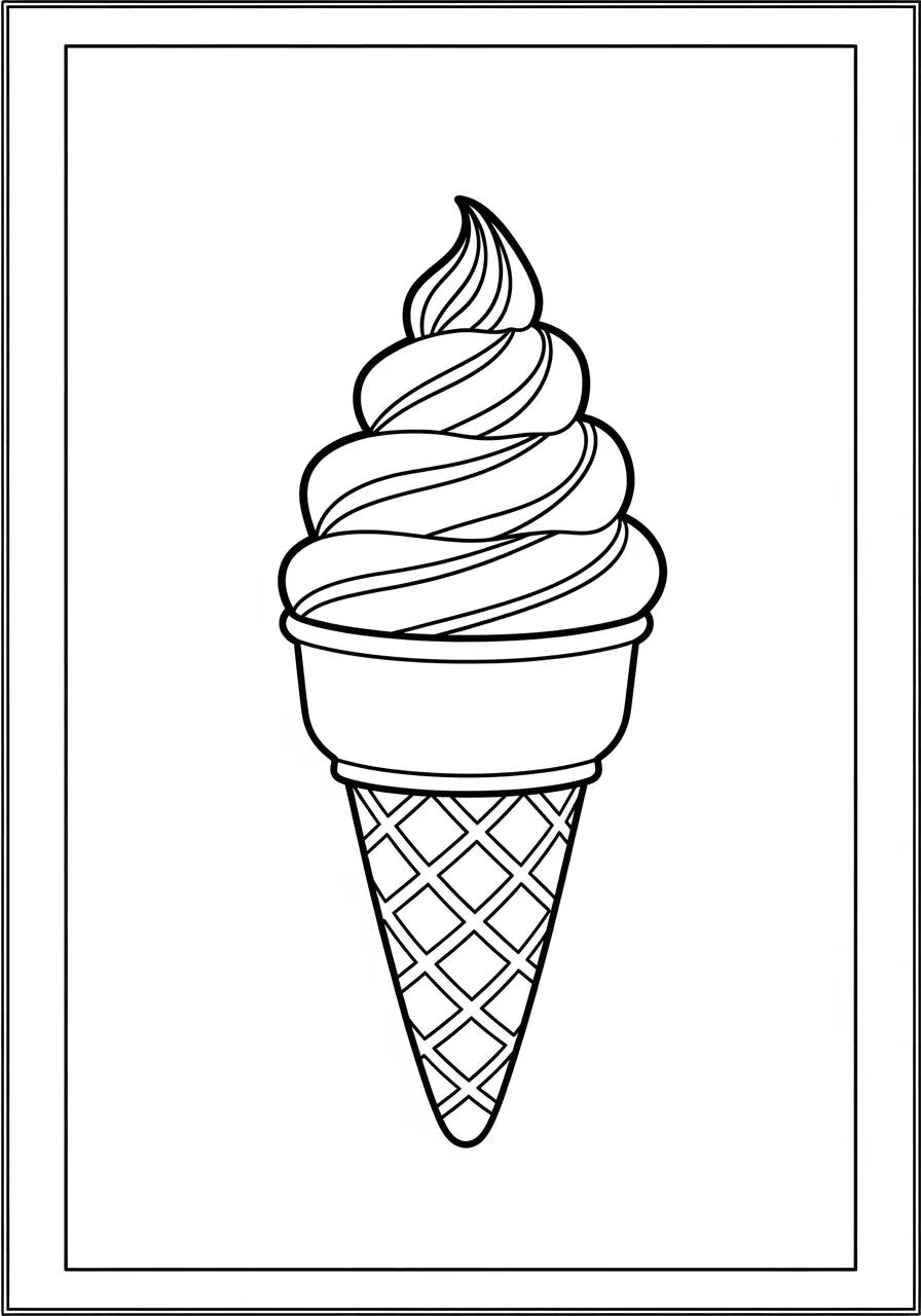 Desenho de Sorvete Clássico para Colorir