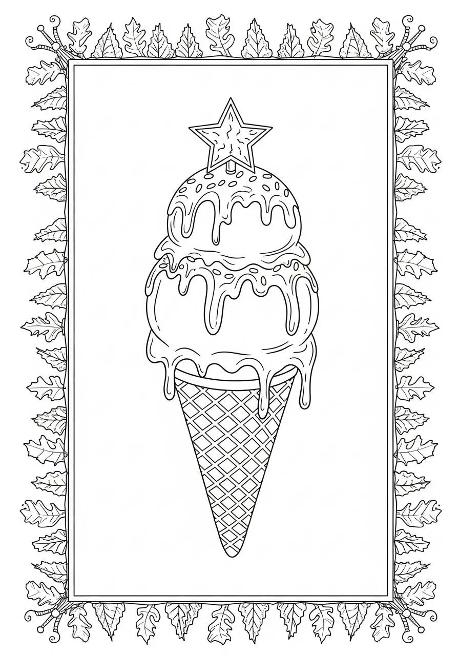 Desenho de Sorvete Delicioso para Colorir