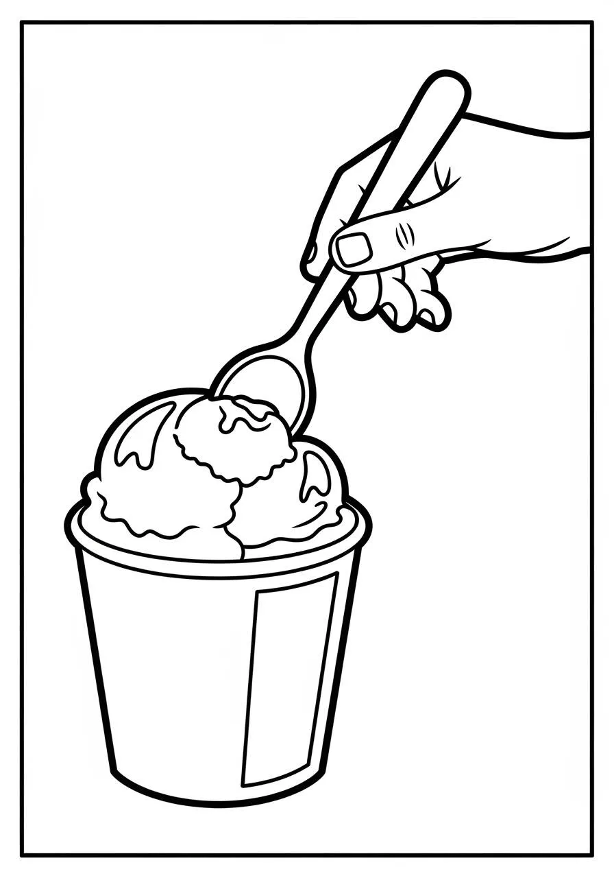 Desenho de Sorvete Cremoso para Colorir