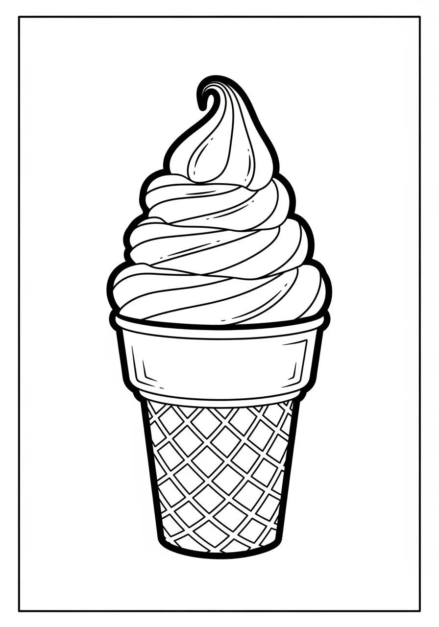 Coloriage de crème glacée crémeuse