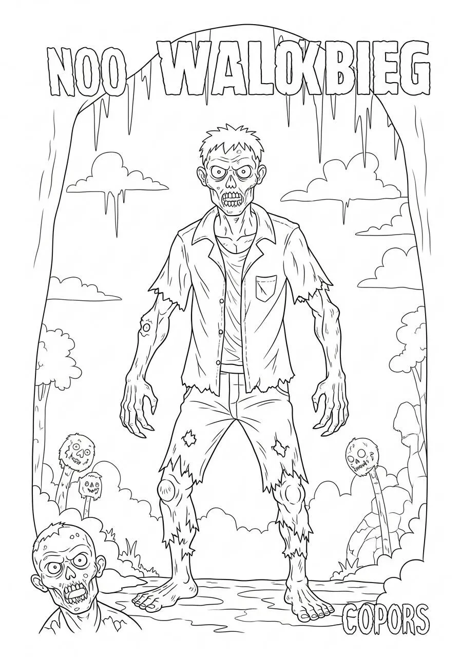 Coloriage de zombies d'Halloween