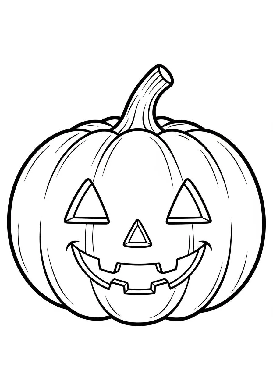 Dibujo para colorear de Víspera de Todos los Santos con calabaza sonriente