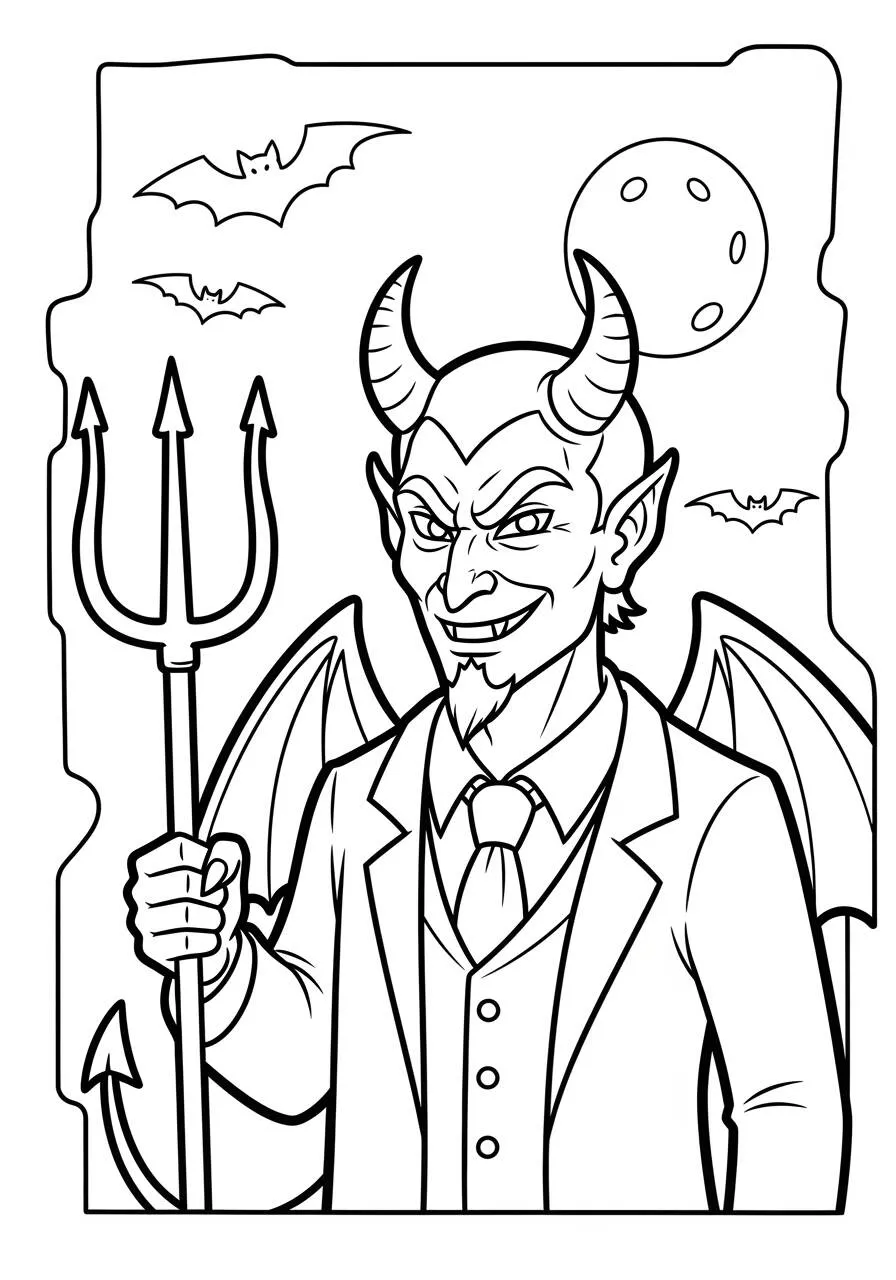 Coloriage Halloween avec le diable