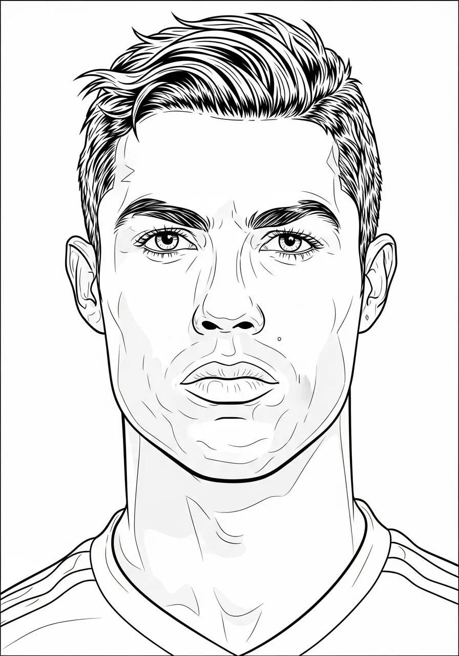 Desenho do Cristiano Ronaldo para Colorir   Retrato do Craque