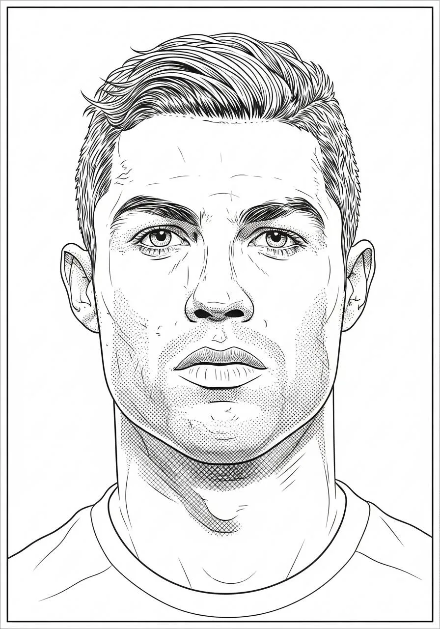 Desenho do Cristiano Ronaldo para Colorir