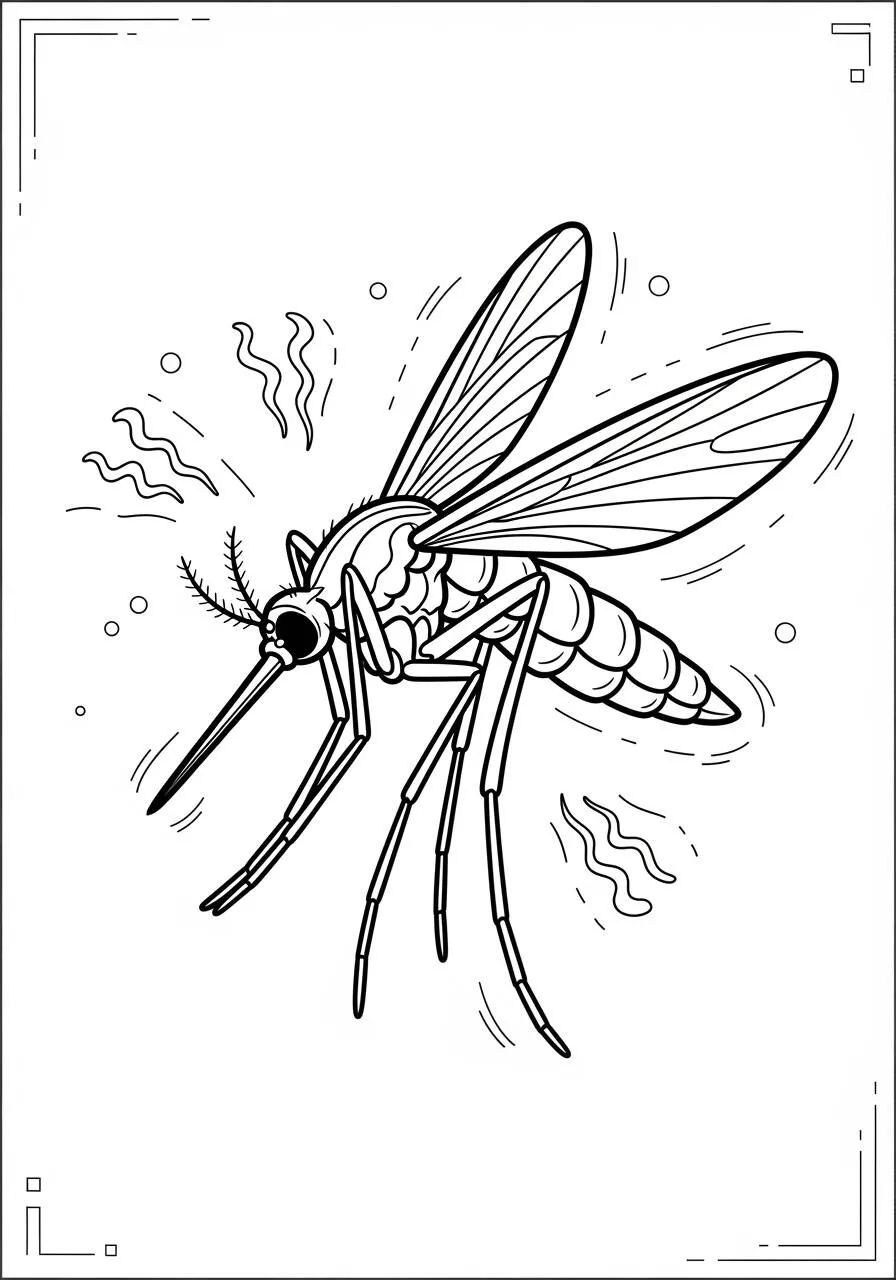 Desenho de Inseto de Mosquito para Colorir