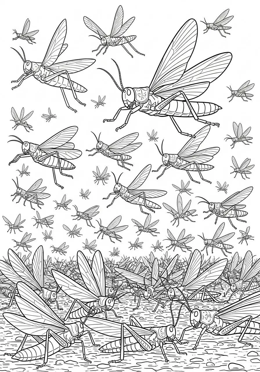 Dibujo para colorear De Insectos Saltamontes