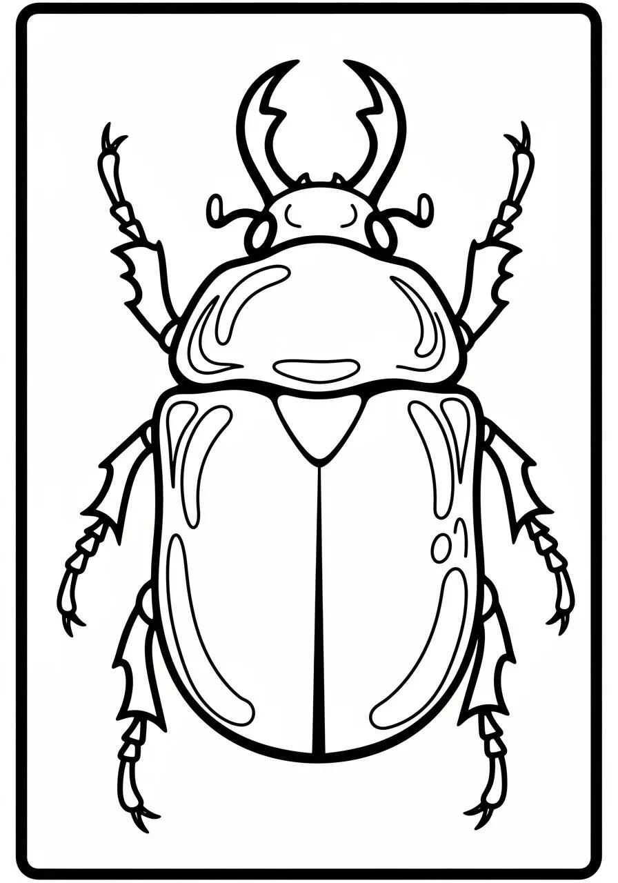 Desenho de Inseto de Besouro para Colorir