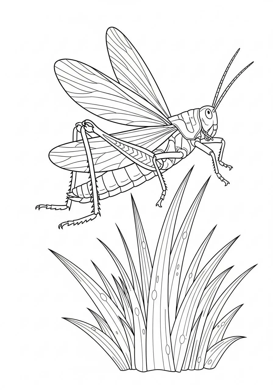 Desenho de Inseto de Grilo para Colorir