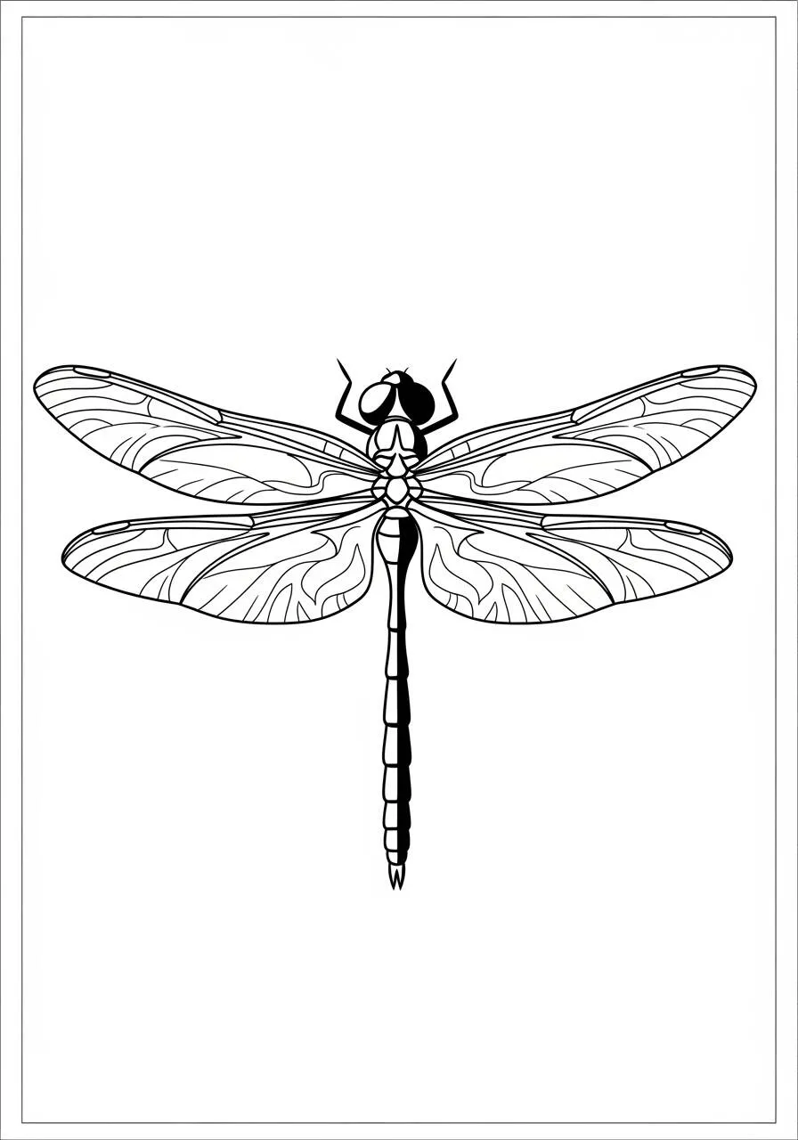 Desenho de Inseto de Libélula para Colorir