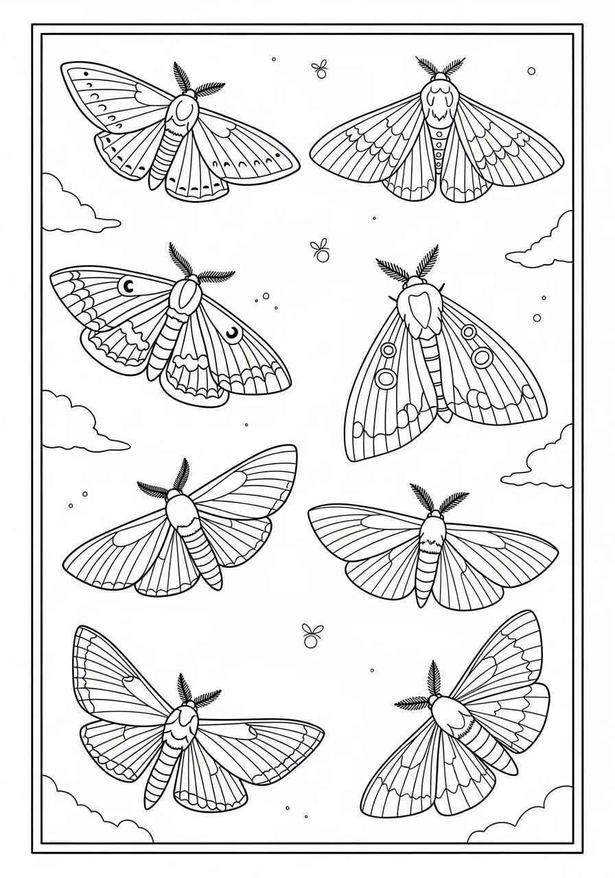 Desenho de Inseto de Mariposas para Colorir